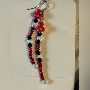 Beautiful had made glass and crystal beads :) earrings one of a kind